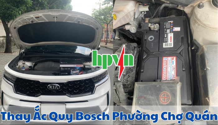 Thay b&igrave;nh ắc quy Bosch phường Chợ Qu&aacute;n