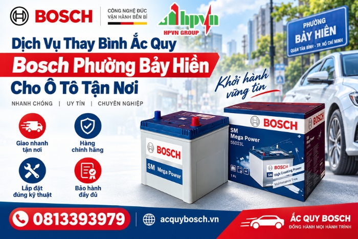 Dịch Vụ Thay Bình Ắc Quy Bosch Phường Bảy Hiền Cho Ô Tô Tận Nơi