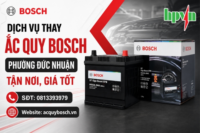 Dịch Vụ Thay Ắc Quy Bosch Phường Đức Nhuận Tận Nơi, Giá Tốt