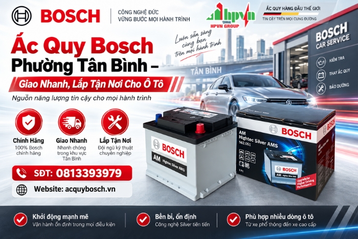 Ắc Quy Bosch Phường Tân Bình – Giao Nhanh, Lắp Tận Nơi Cho Ô Tô