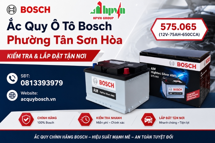 Ắc Quy Ô Tô Bosch Phường Tân Sơn Hòa – Kiểm Tra & Lắp Đặt Tận Nơi
