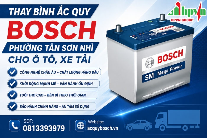 Thay Bình Ắc Quy Bosch Phường Tân Sơn Nhì Cho Ô Tô, Xe Tải