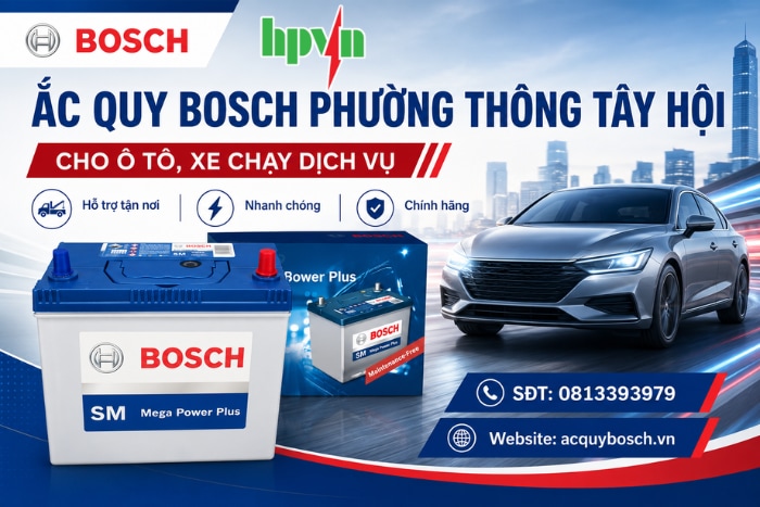 Ắc Quy Bosch Phường Thông Tây Hội Cho Ô Tô, Xe Chạy Dịch Vụ